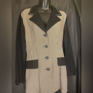 Fire Los Angeles plaid black cream blazer size Lg